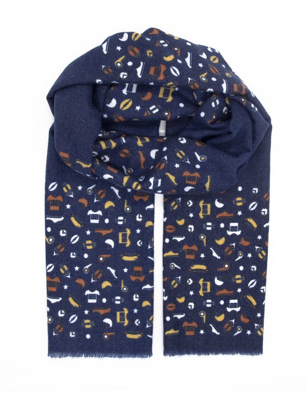 Warmer Baumwollschal für Herren mit sportlichem Design in Blau