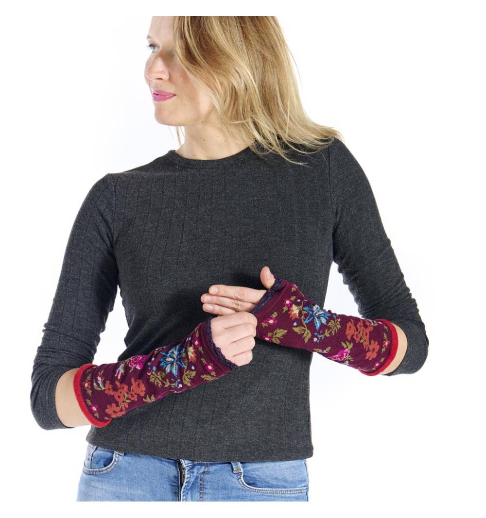 Handschuhe Bloom Fäustlinge mit Blumen von FIL DE JOUR