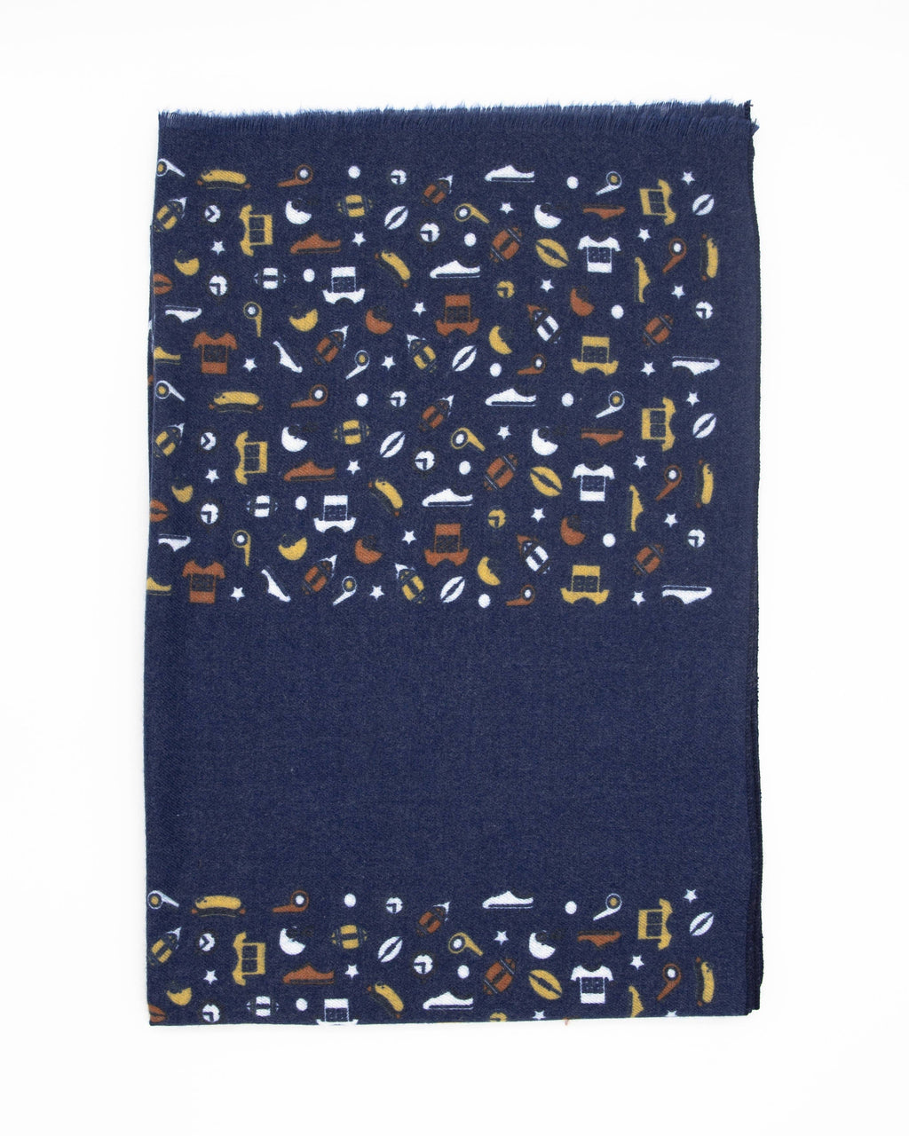 Warmer Baumwollschal für Herren mit sportlichem Design in Blau
