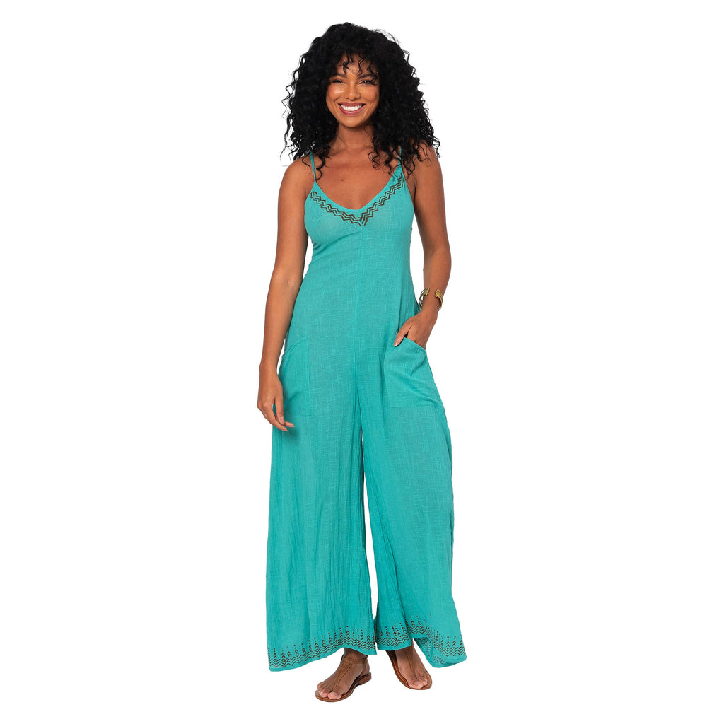 Langer ärmelloser Sommer-Jumpsuit