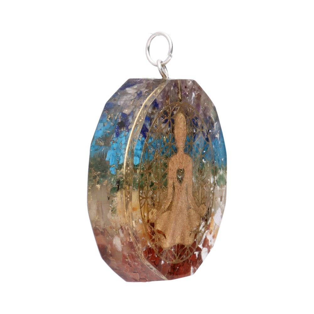 Chakra-Buddha Anhänger im Orgonit-Stil