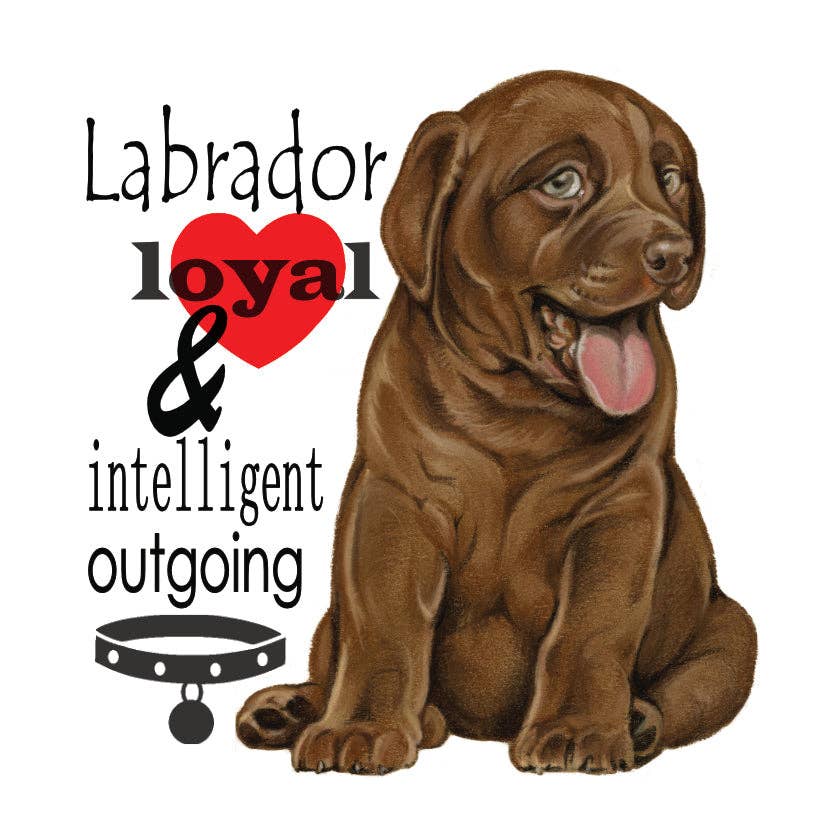 Kühlschrankmagnet - Brauner Labrador mit Text