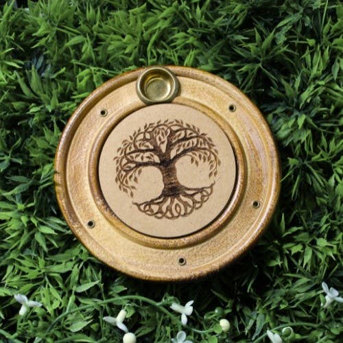 Holz-Räucherstäbchenhalter Lebensbaum 10 cm