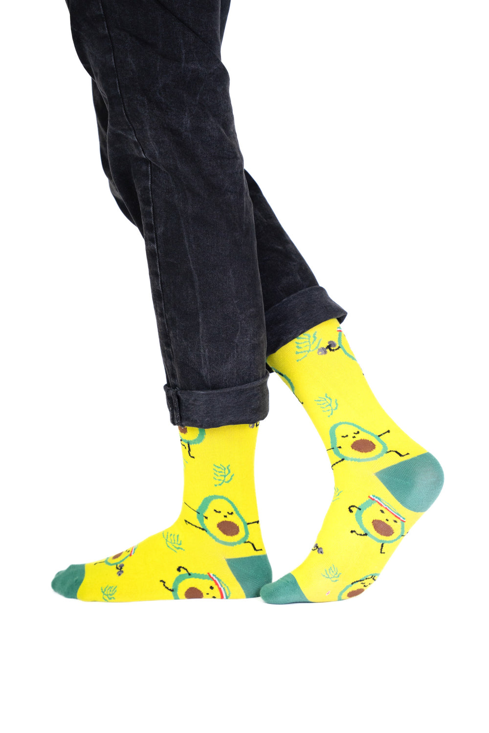 Nahtlose Socken aus Baumwolle mit Avocado-Motiv