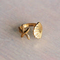 Verstellbarer Ring aus Edelstahl mit Seestern und Schale