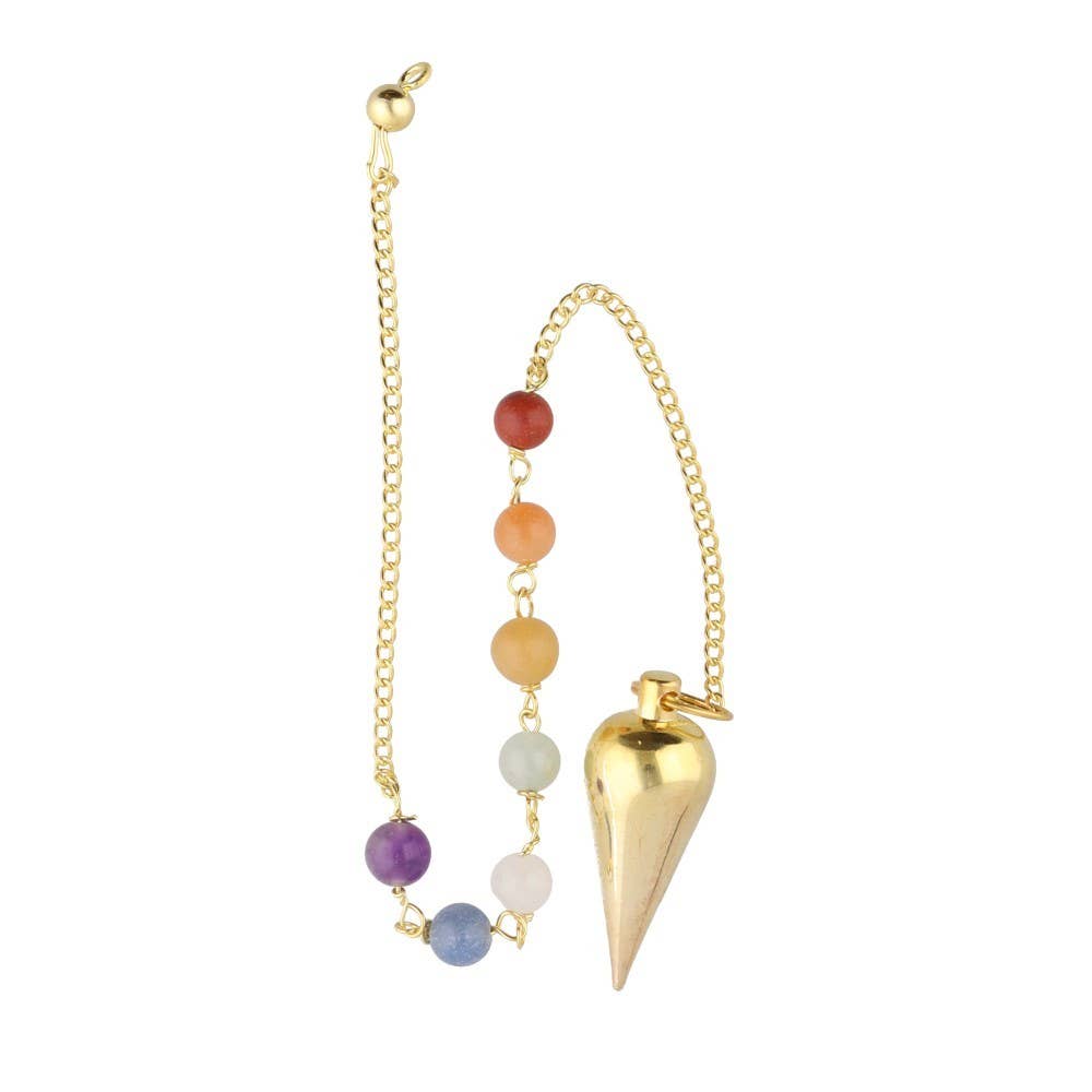 Bronze Kegelpendel mit Chakren (BRO28)