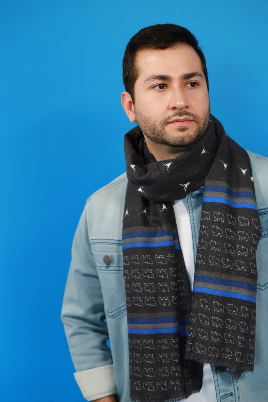 Warmer Baumwollschal für Herren mit Tiermotiven