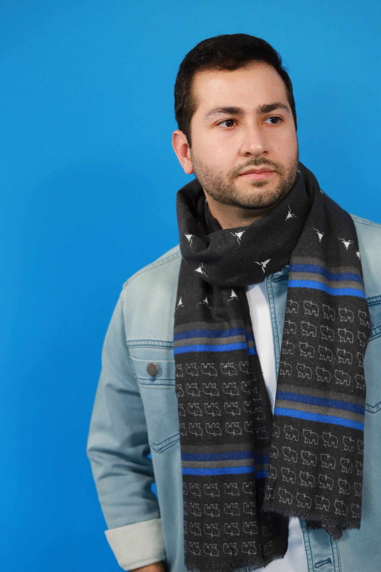 Warmer Baumwollschal für Herren mit Tiermotiven