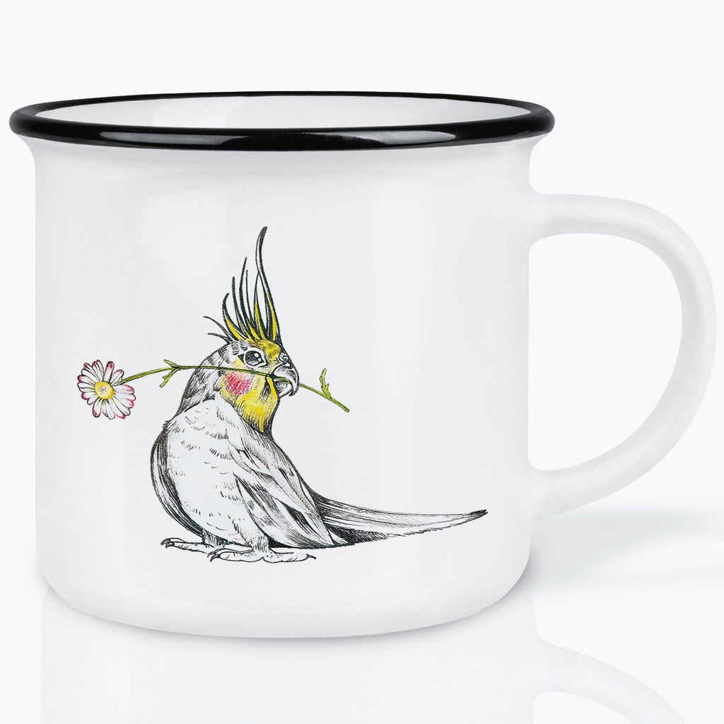 LIGARTI Keramiktasse  – Blümchensittich