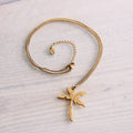 Feingliederkette aus Edelstahl mit Palme „groß“ — Gold