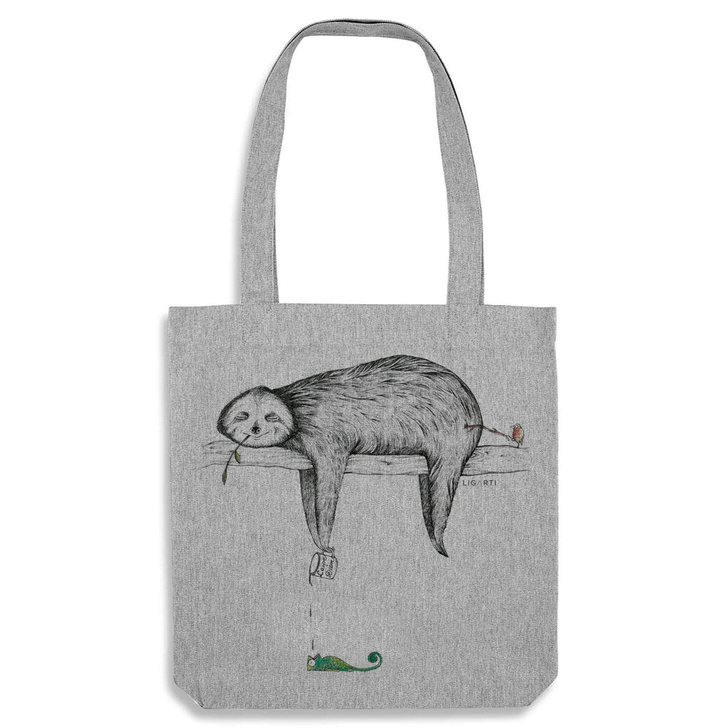 LIGARTI Jutebeutel – Faultier: Grau