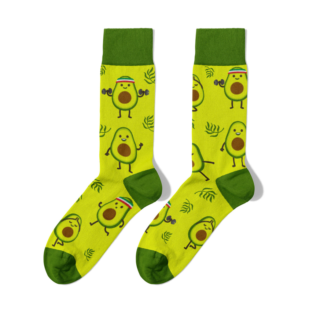 Nahtlose Socken aus Baumwolle mit Avocado-Motiv