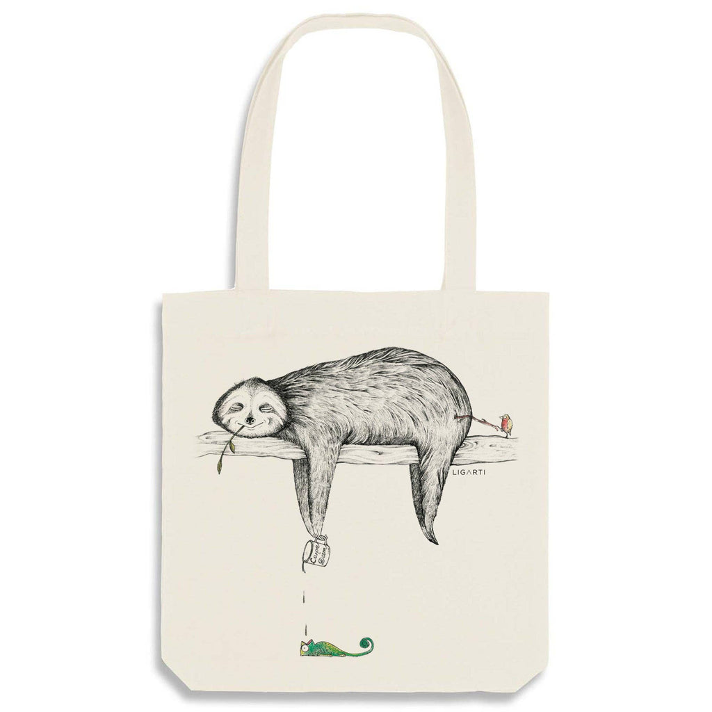 LIGARTI Jutebeutel – Faultier: Grau