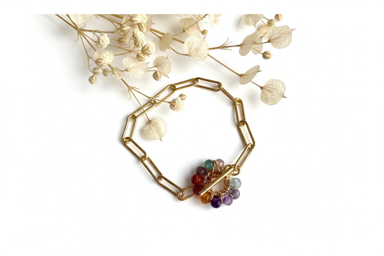 Mehrfarbiges Achat-Armband