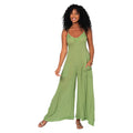 Ärmelloser langer Sommer-Jumpsuit mit V-Ausschnitt von La Mano Boho mit Taschen