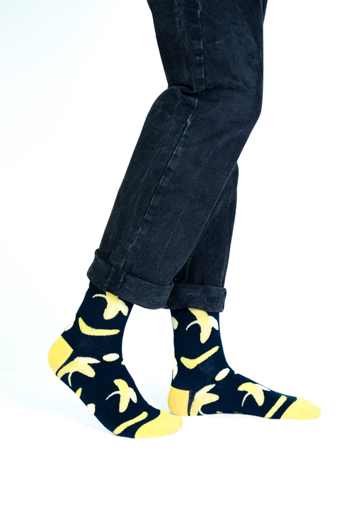Billy Brown Gelbe Baumwoll-Bananensocken