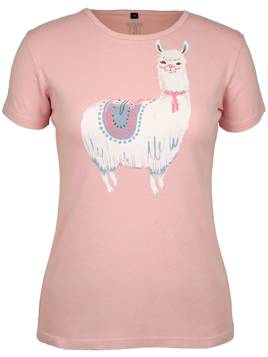 Kurzarm-T-Shirt für Damen aus Bio-Baumwolle Lama