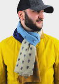 Vintage-Baumwollschal mit Bananen- und Palmenmuster