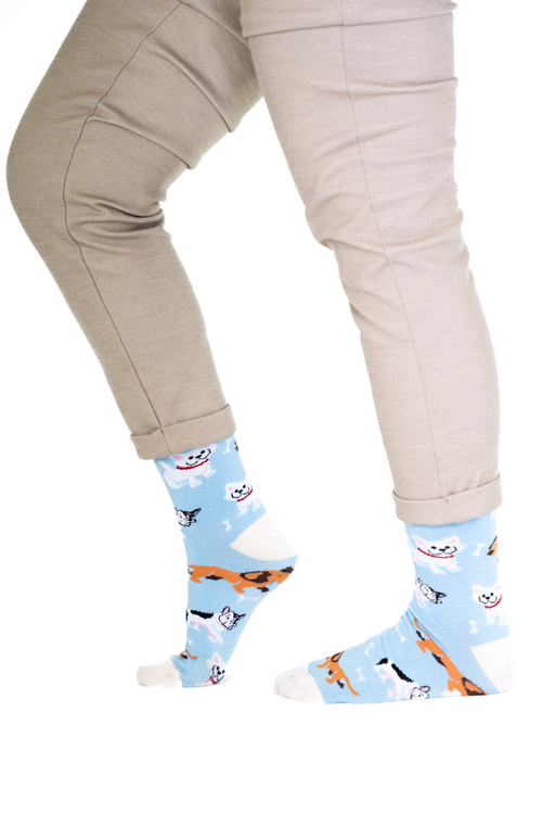 Billy Brown Nahtlose hellblaue Hundesocken aus Bio-Baumwolle