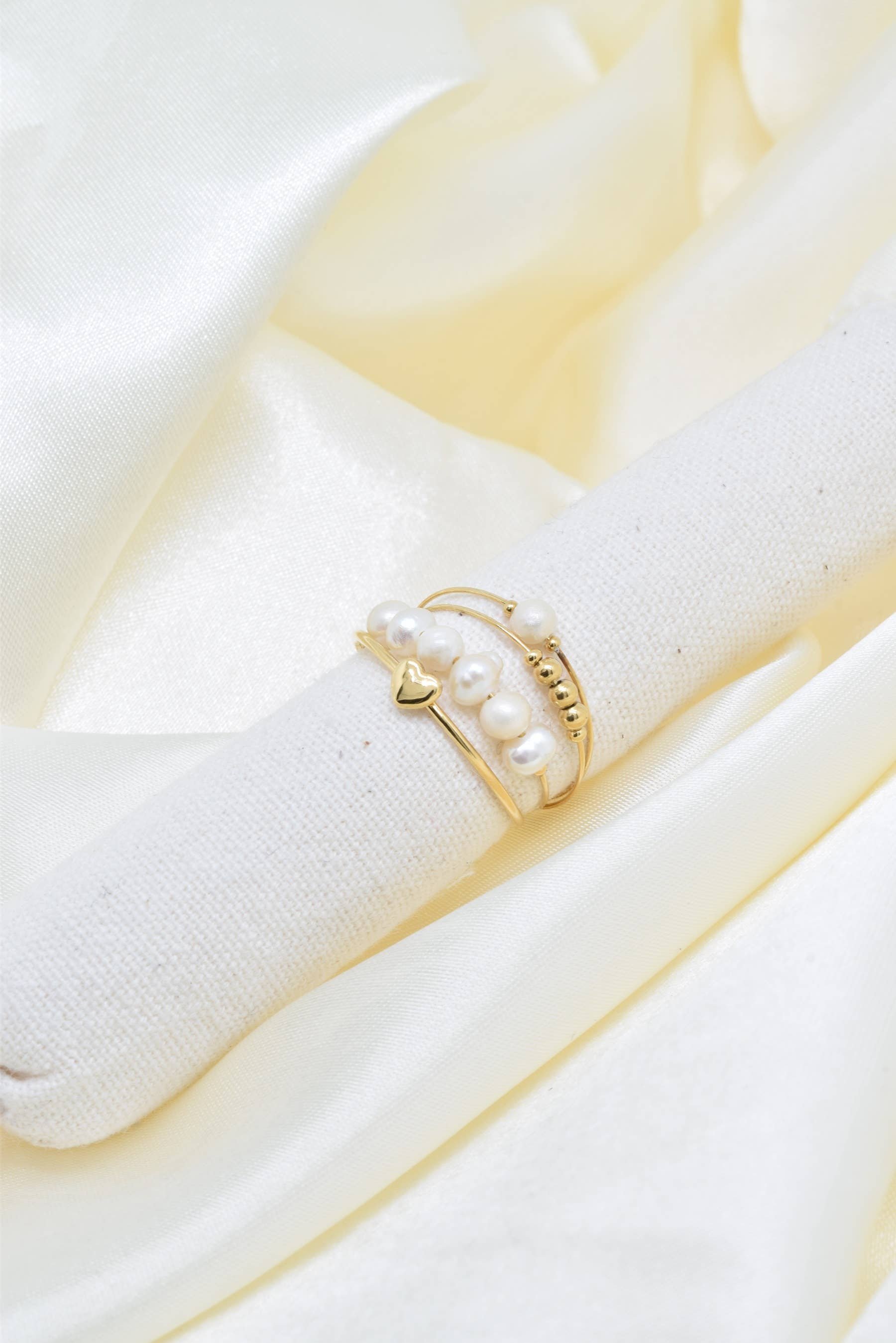 Perlenring aus Edelstahl - Ring