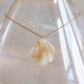 Halskette mit D-Kette aus Edelstahl mit XL-Schale — Gold