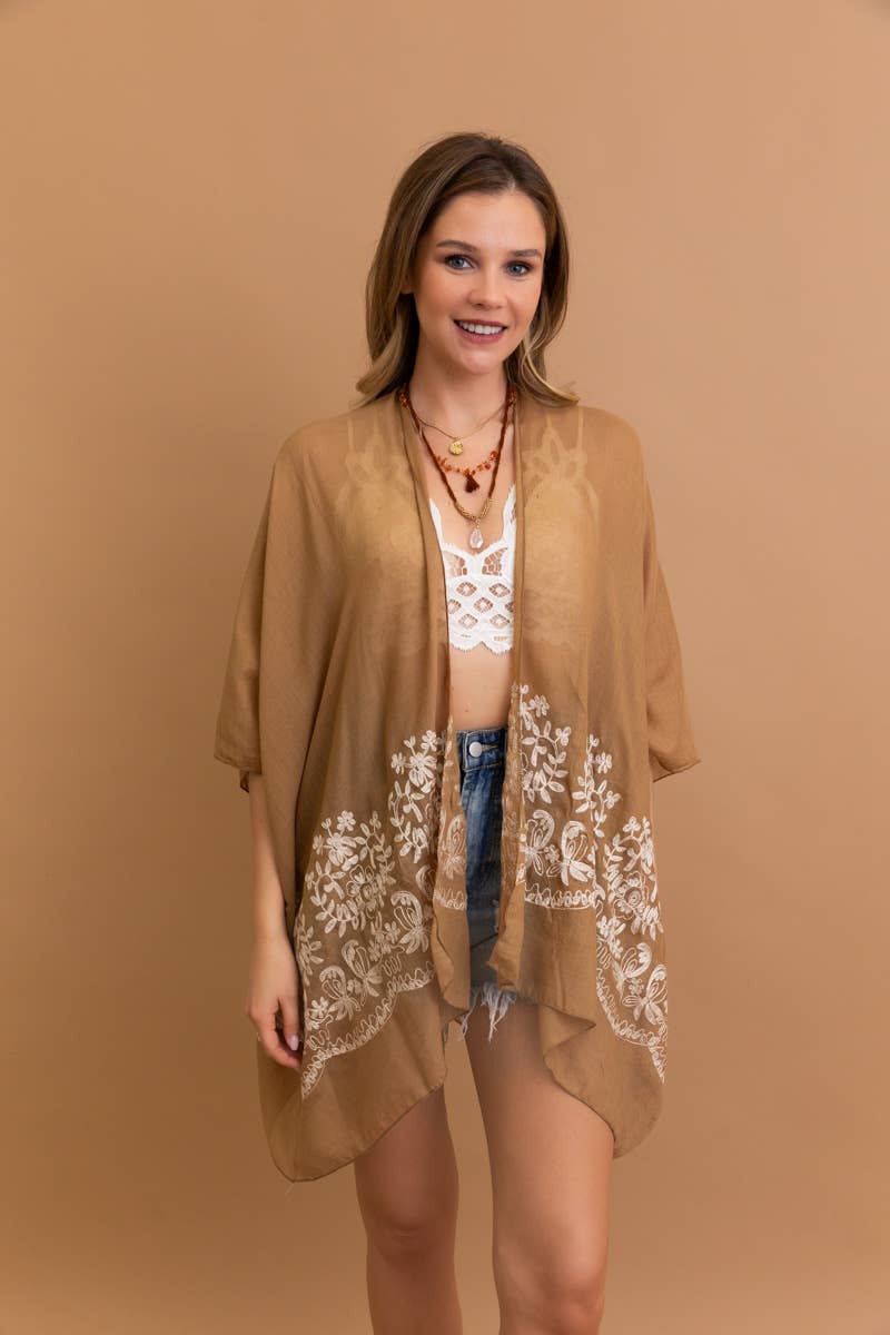 Kimono mit Blumenstickerei im Boho-Chic-Stil | Stitch Detail 🌼