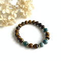 Armband mit Tigerauge und blauem Apatit