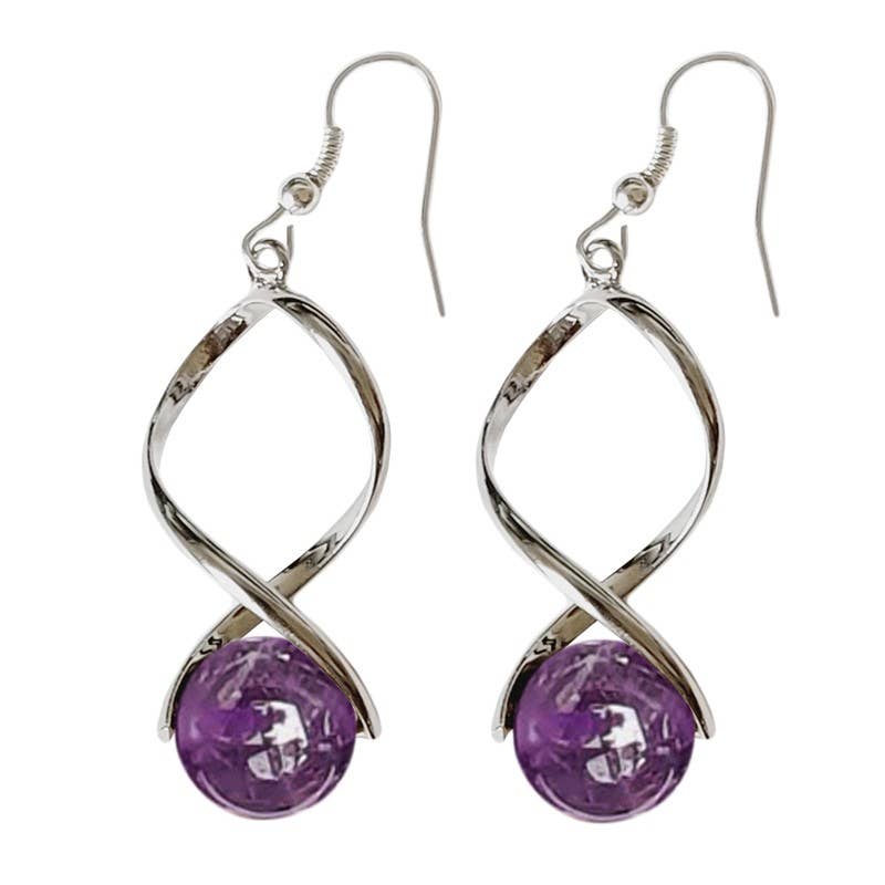 Ohrringe mit 12 mm Amethystperlen