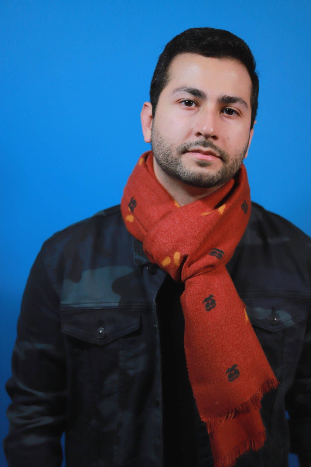 Warmer Baumwoll-Schal für Herren mit Vintage-Muster
