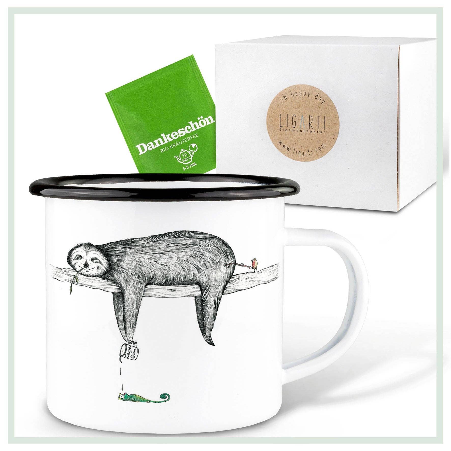 LIGARTI Emailletasse – Faultier