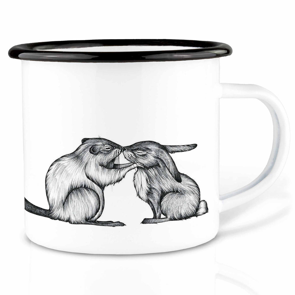 LIGARTI Emailletasse – Kaninchen & Biber