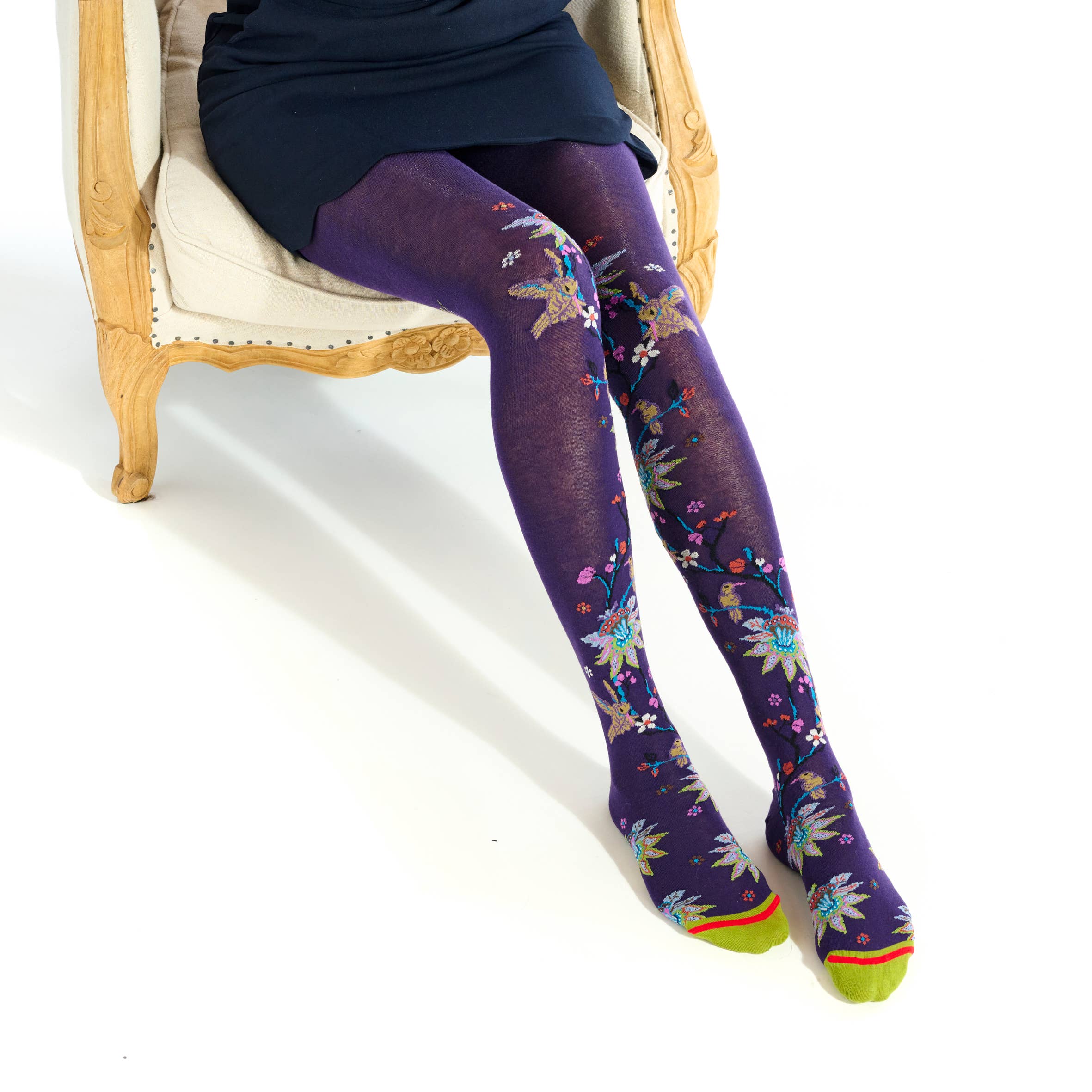 FIL DE JOUR Passionsblumen-Baumwollstrumpfhose