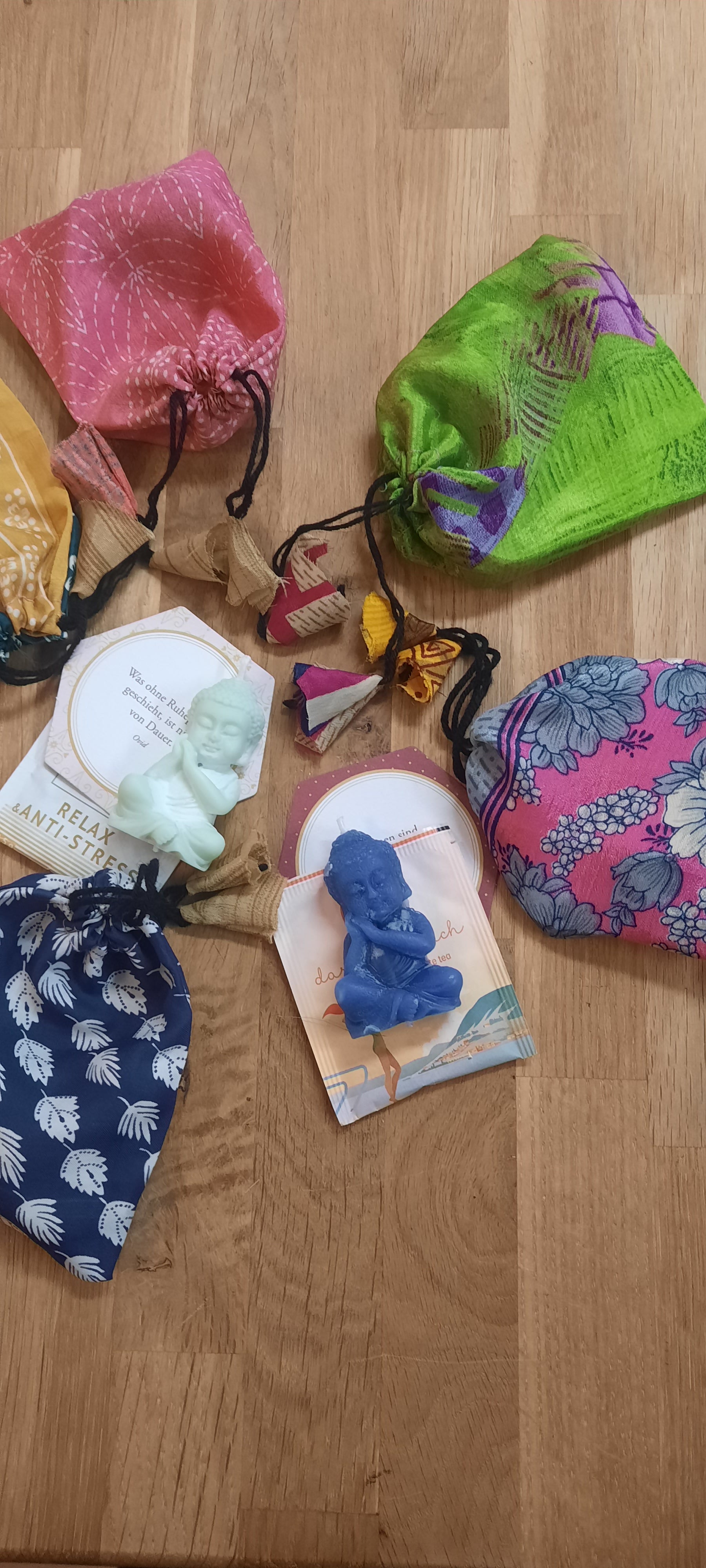 Mini Buddha Kerze in Beutel mit Botschaft