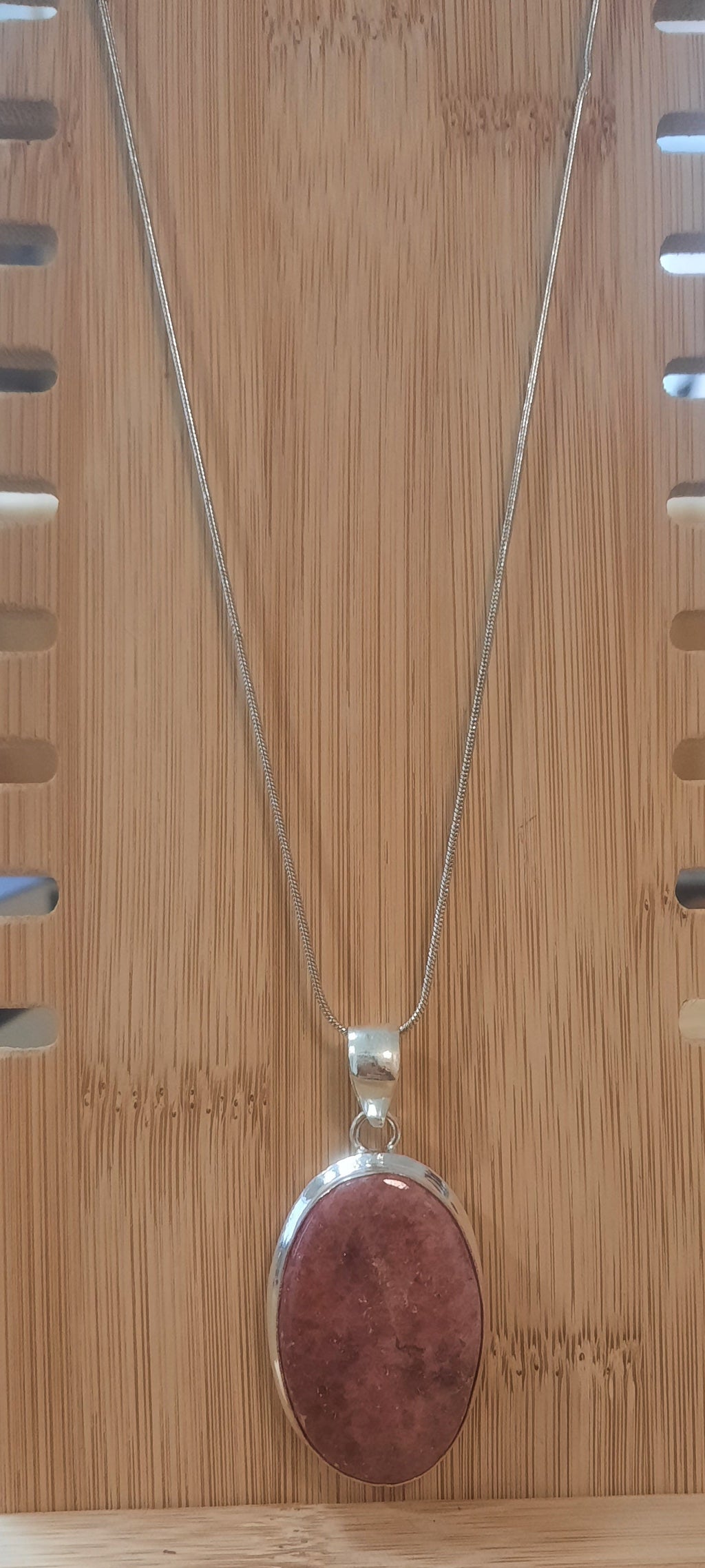 Rhodonit-Kette mit Anhänger Silber 925