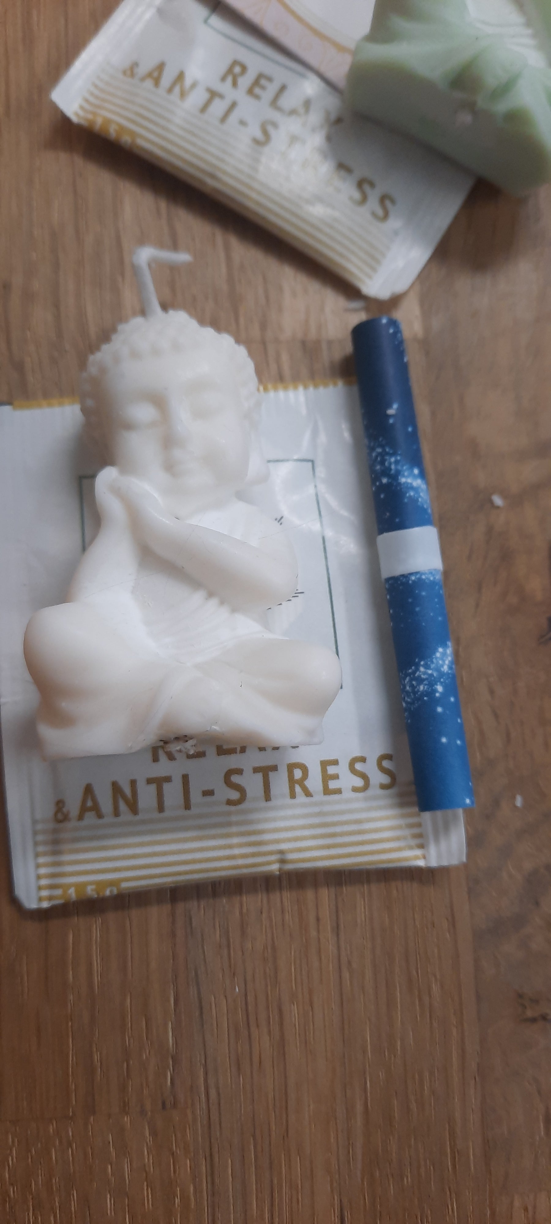 Mini Buddha Kerze in Beutel mit Botschaft