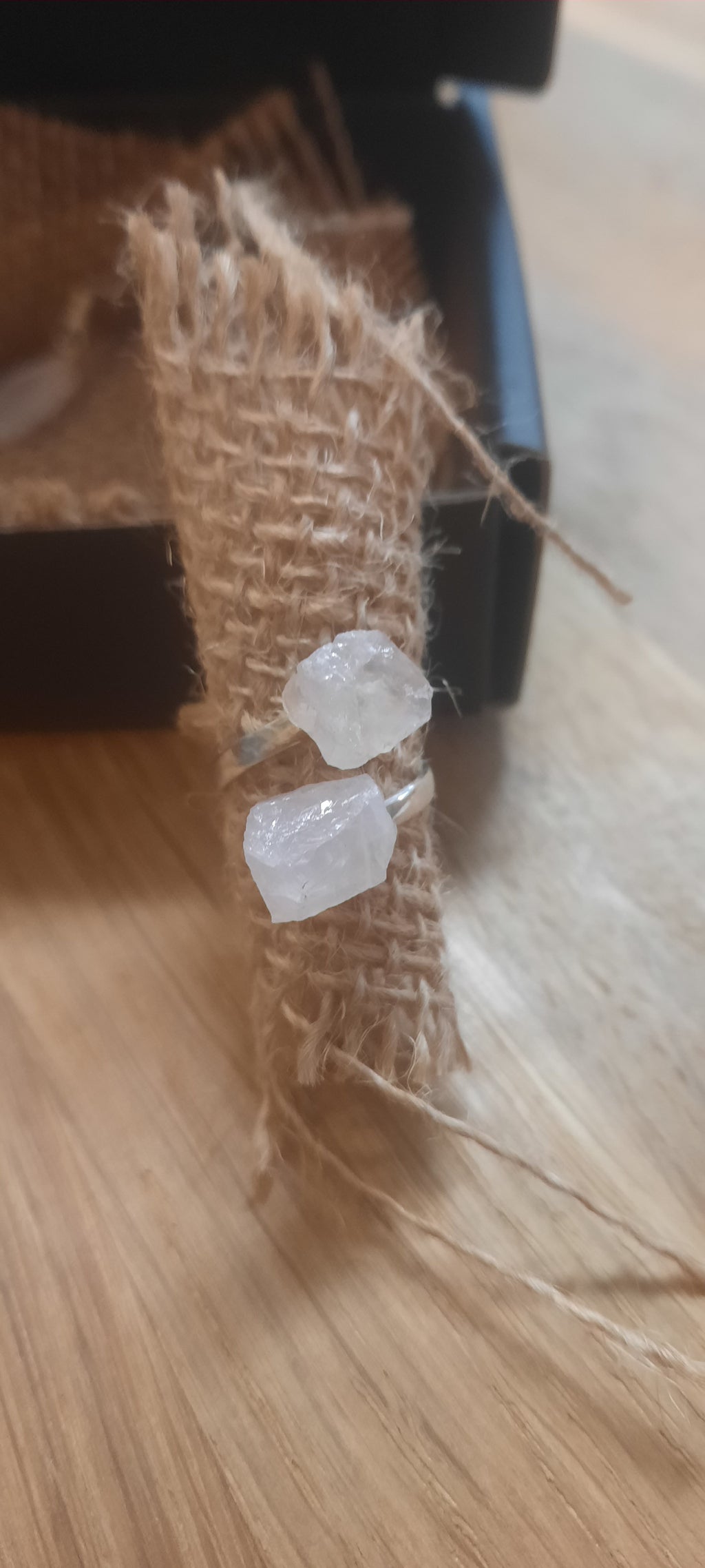 Rosenquarz Set kette&ohrringe verstellbar ring