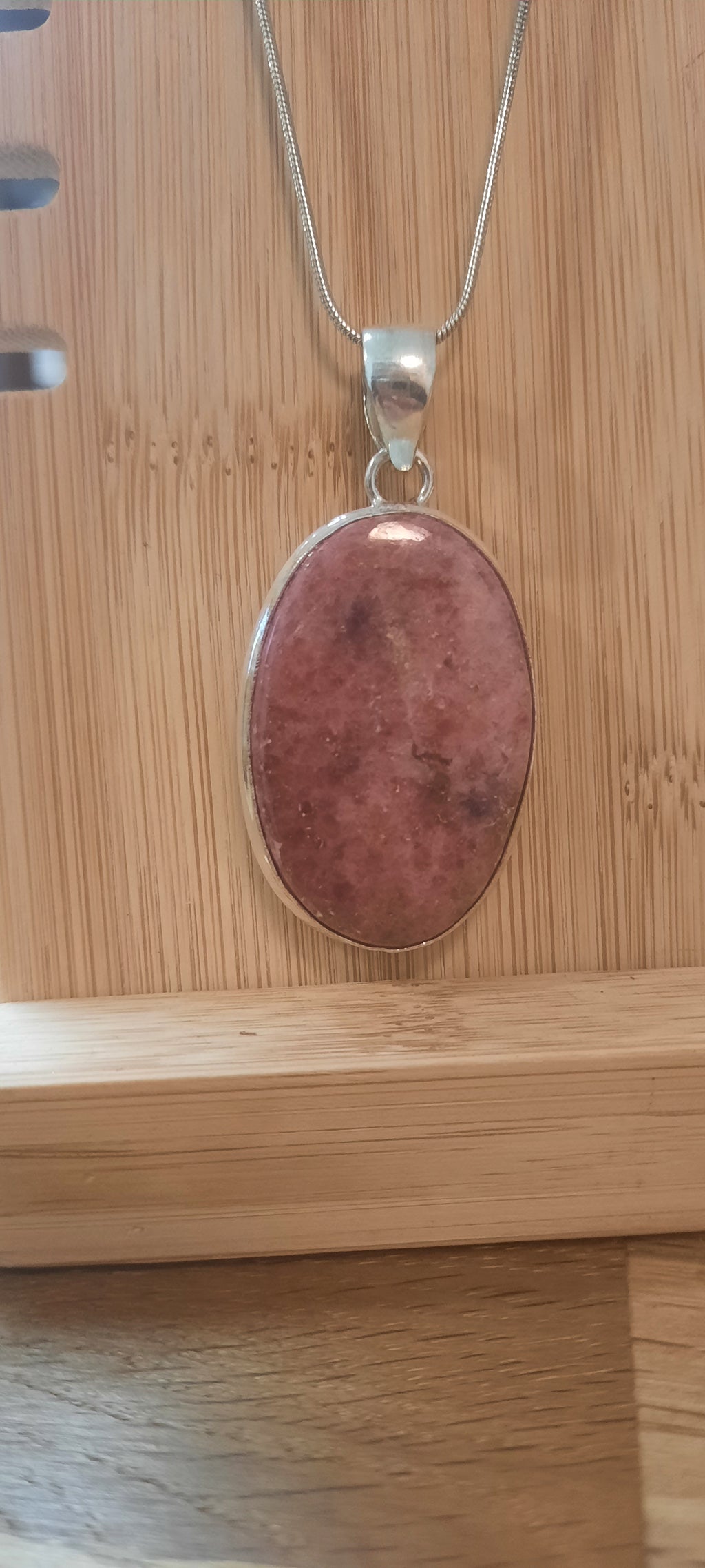 Rhodonit-Kette mit Anhänger Silber 925