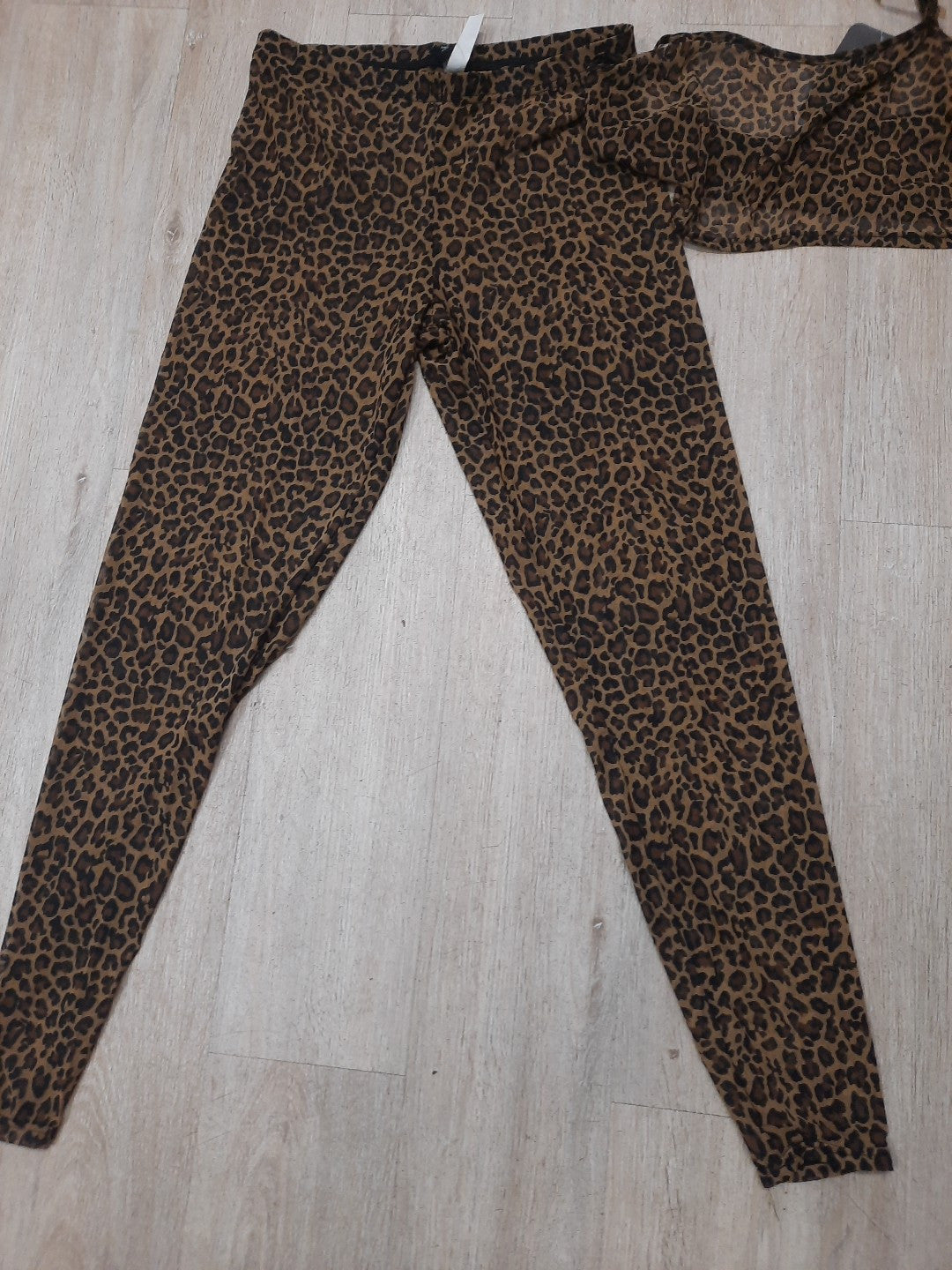 Leggins top Set Leopard Muster Durchsichtig 0
