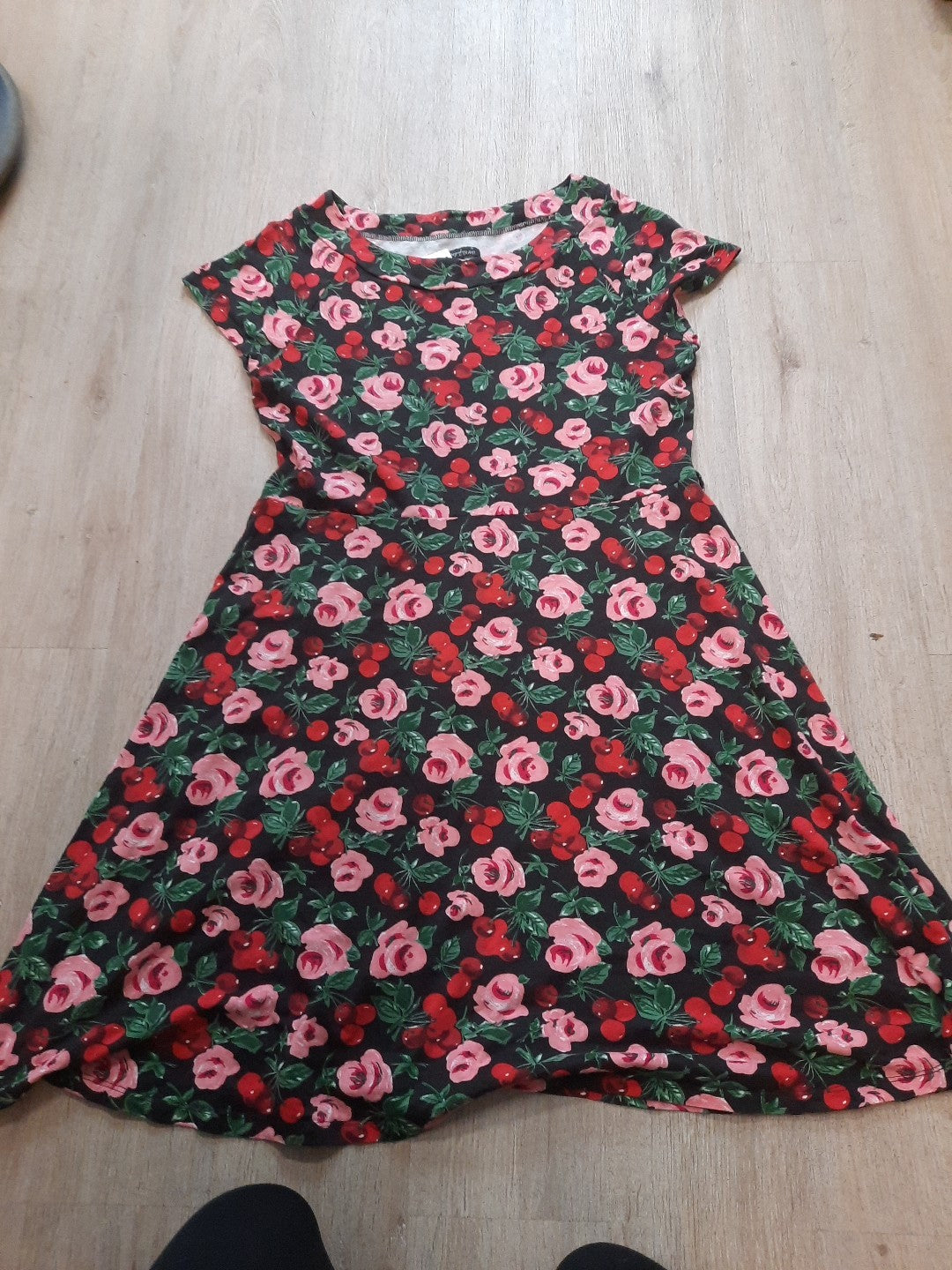 king louie kleid xl BLumen Kirschen Muster