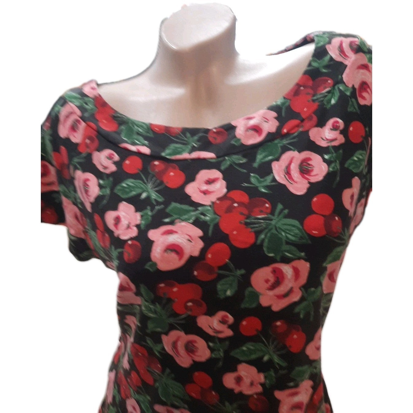 king louie kleid xl BLumen Kirschen Muster