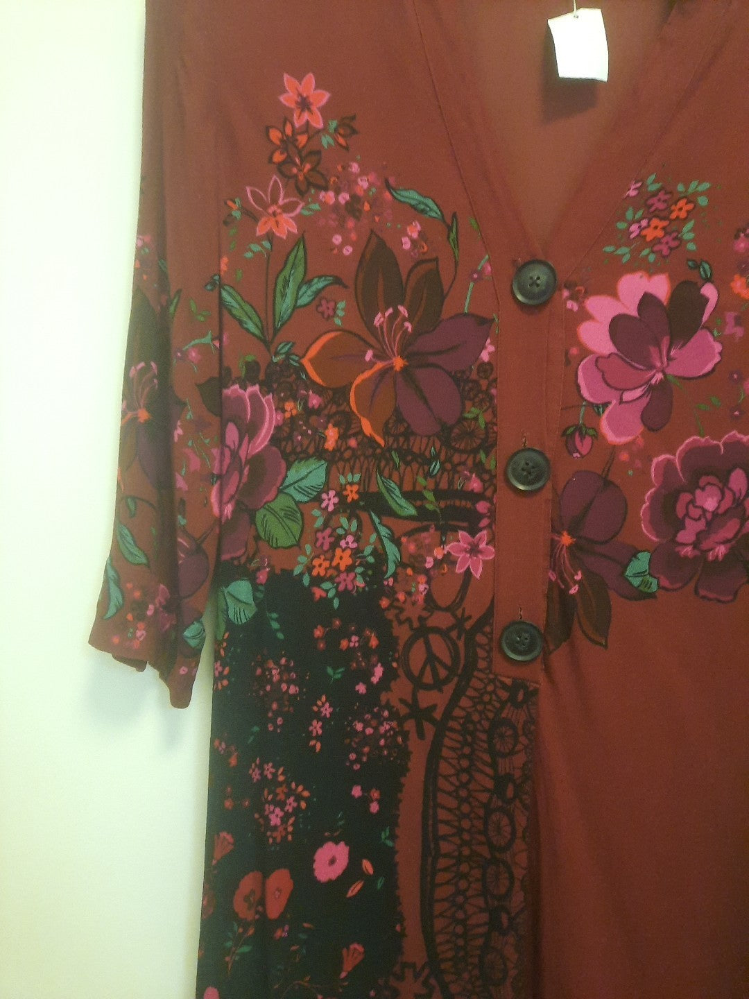 desigual Tunika damen Bluse Lang Blumen