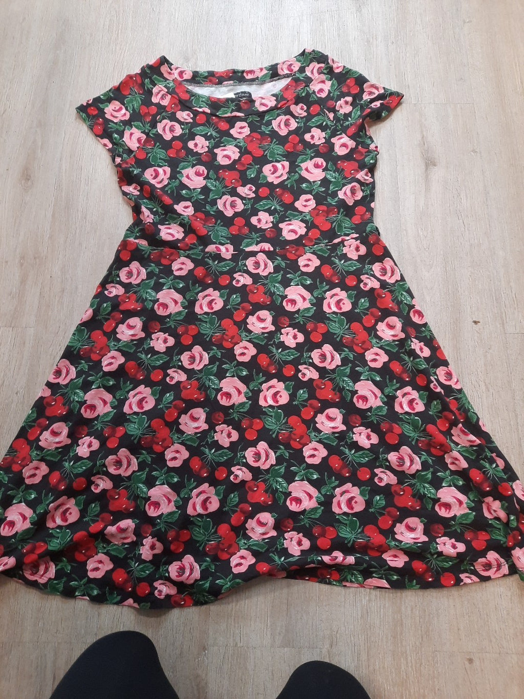 king louie kleid xl BLumen Kirschen Muster