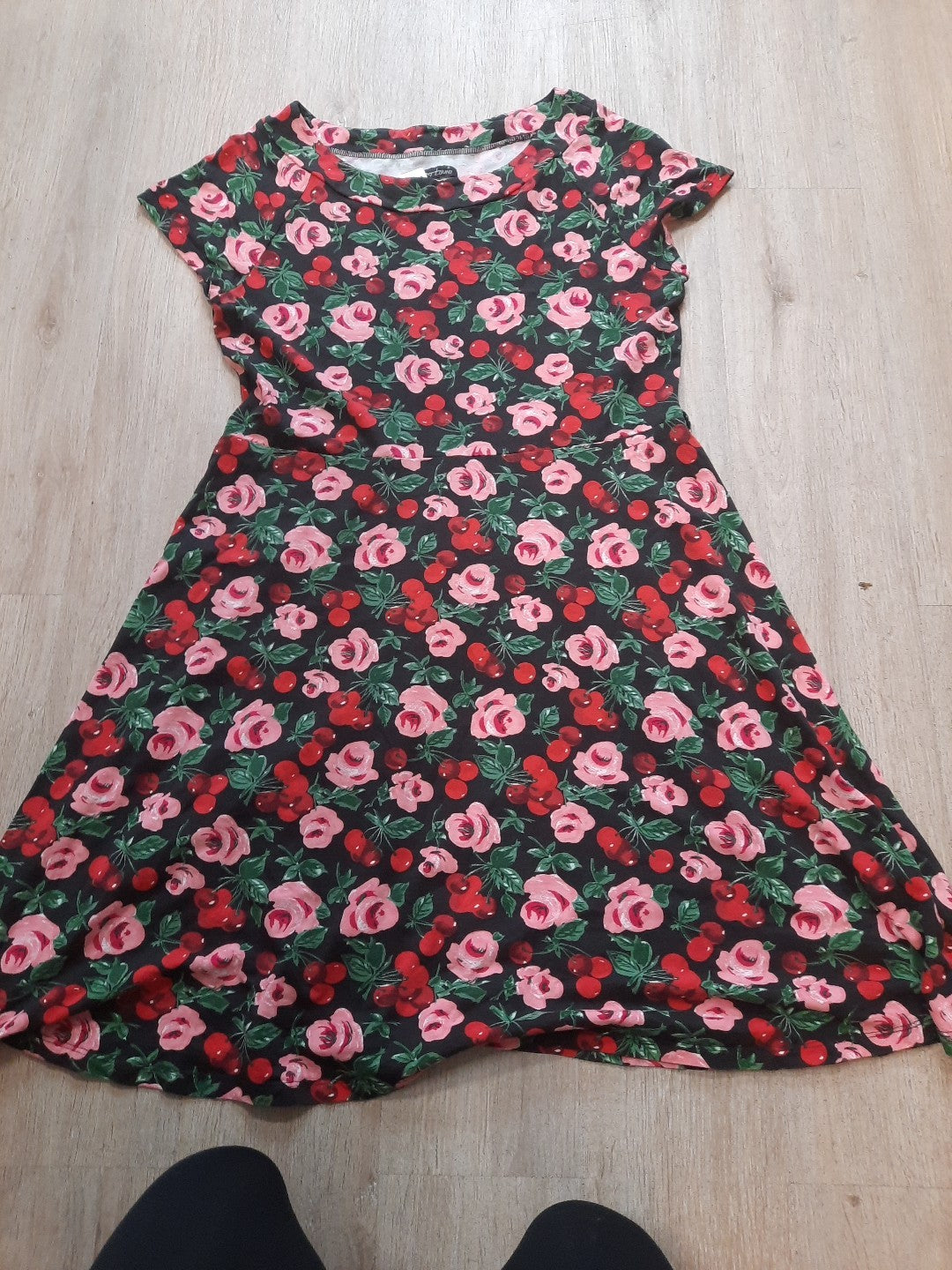 king louie kleid xl BLumen Kirschen Muster
