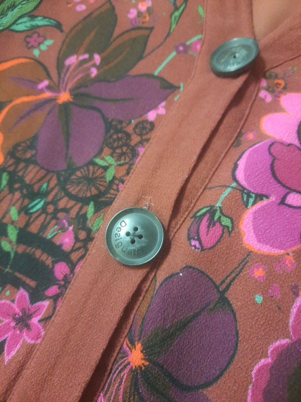 desigual Tunika damen Bluse Lang Blumen