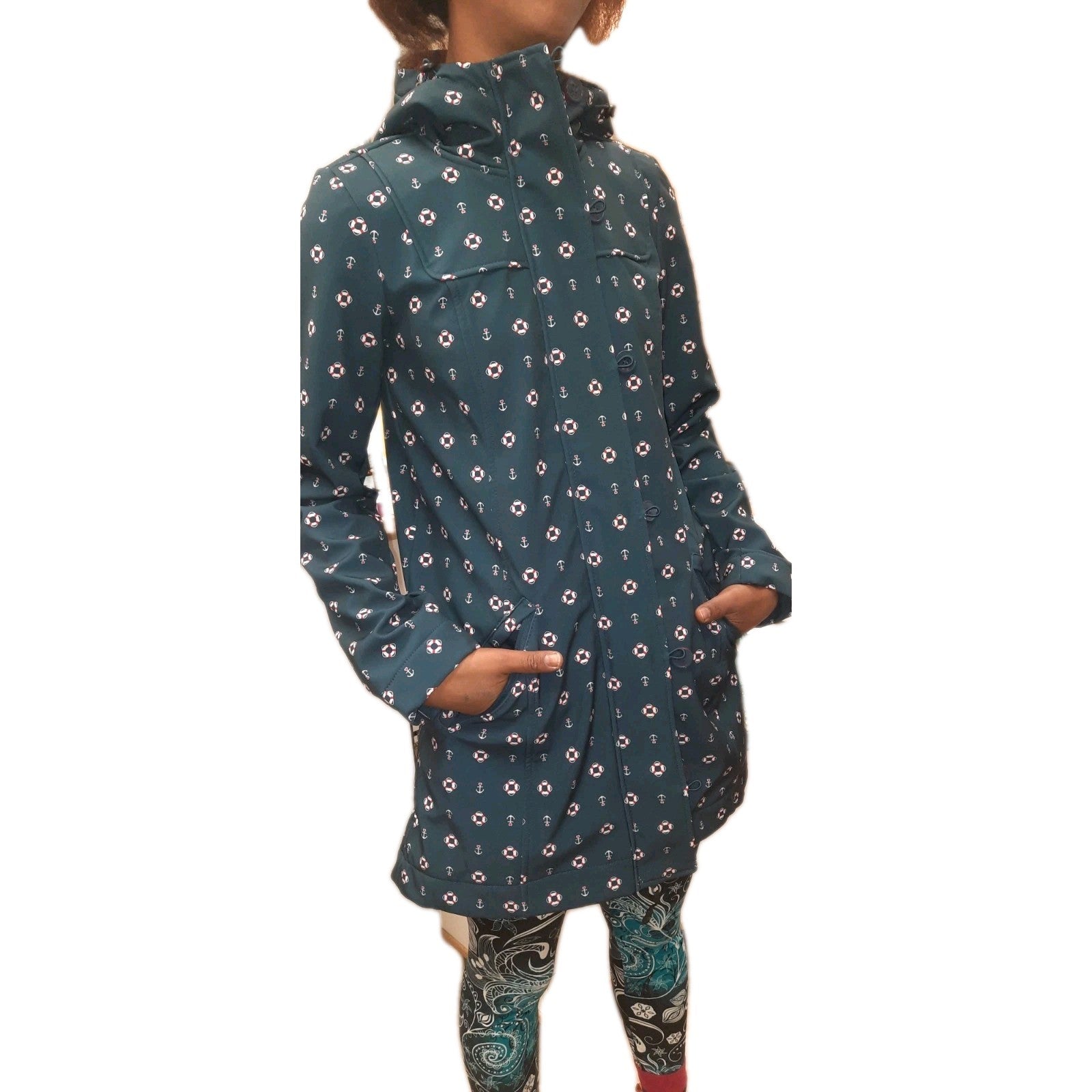 Blutsgeschwister Softshell Parka Regenparka Rettungsring-Anker Motive