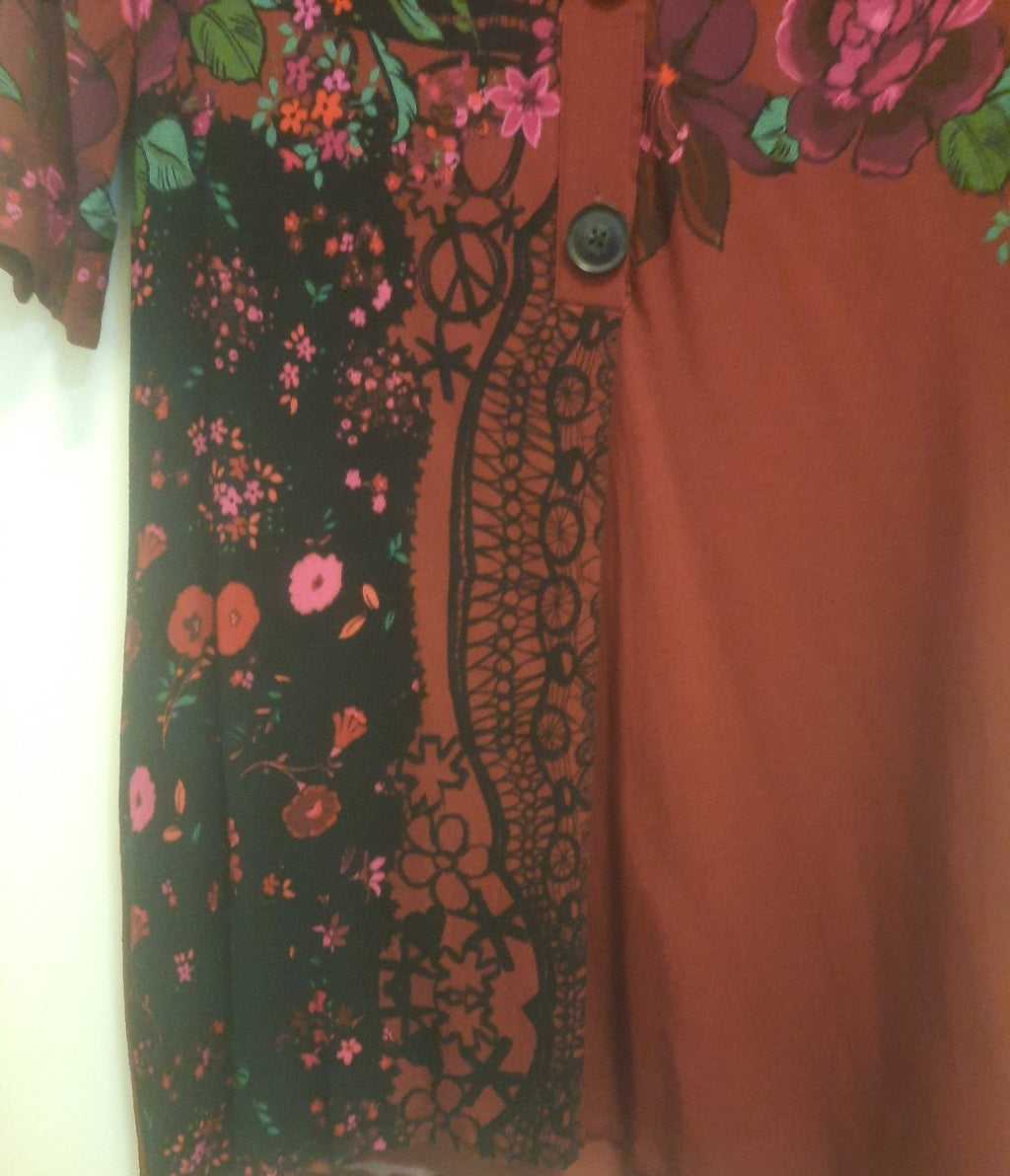 desigual Tunika damen Bluse Lang Blumen