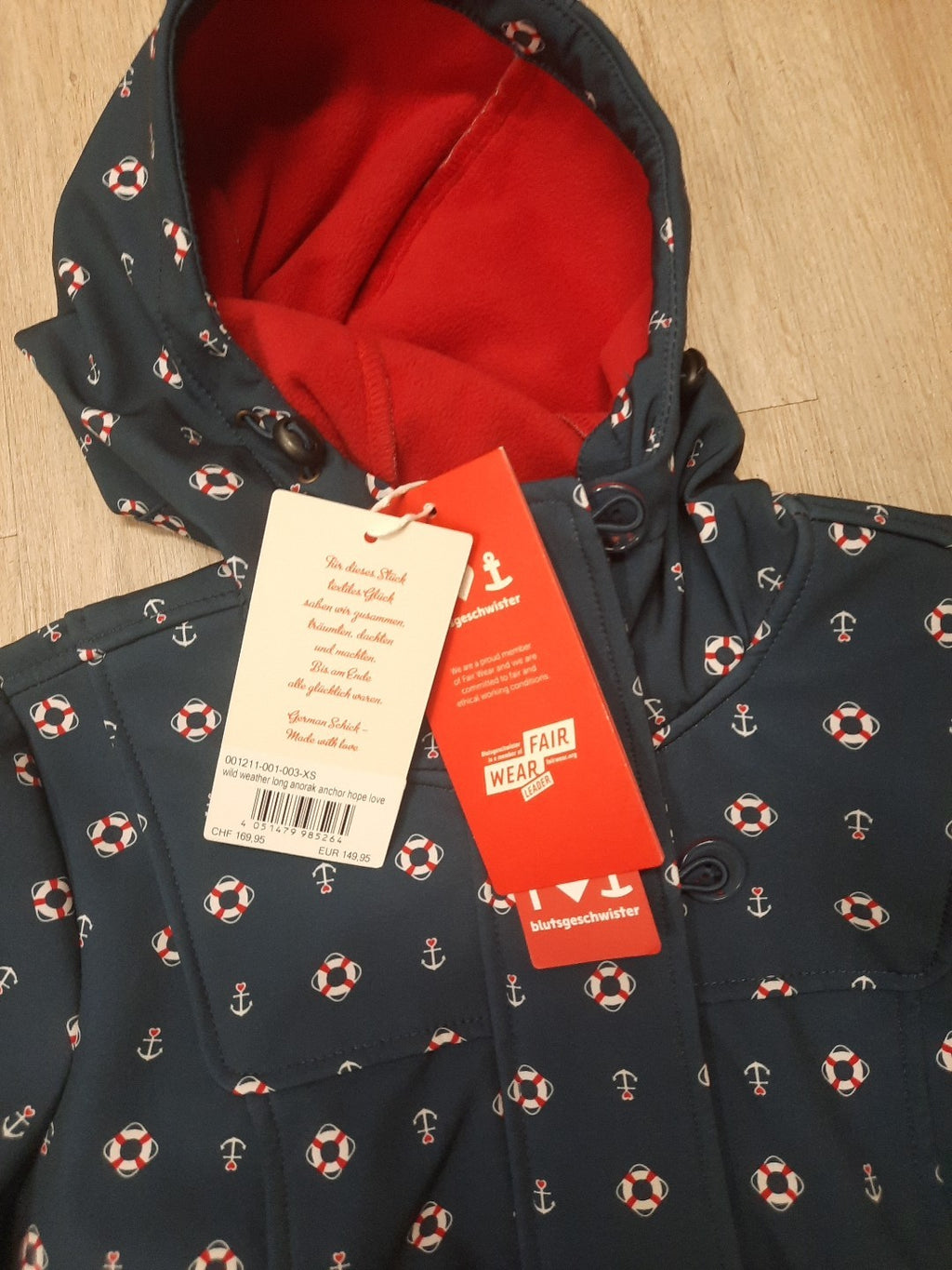Blutsgeschwister Softshell Parka Regenparka Rettungsring-Anker Motive