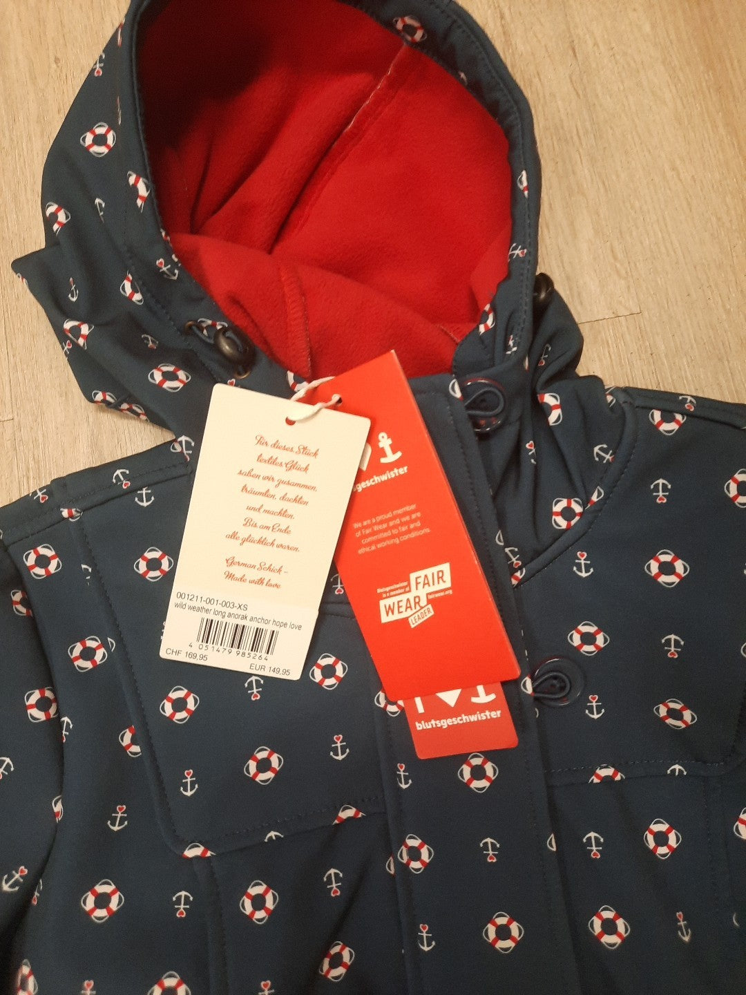 Blutsgeschwister Softshell Parka Regenparka Rettungsring-Anker Motive