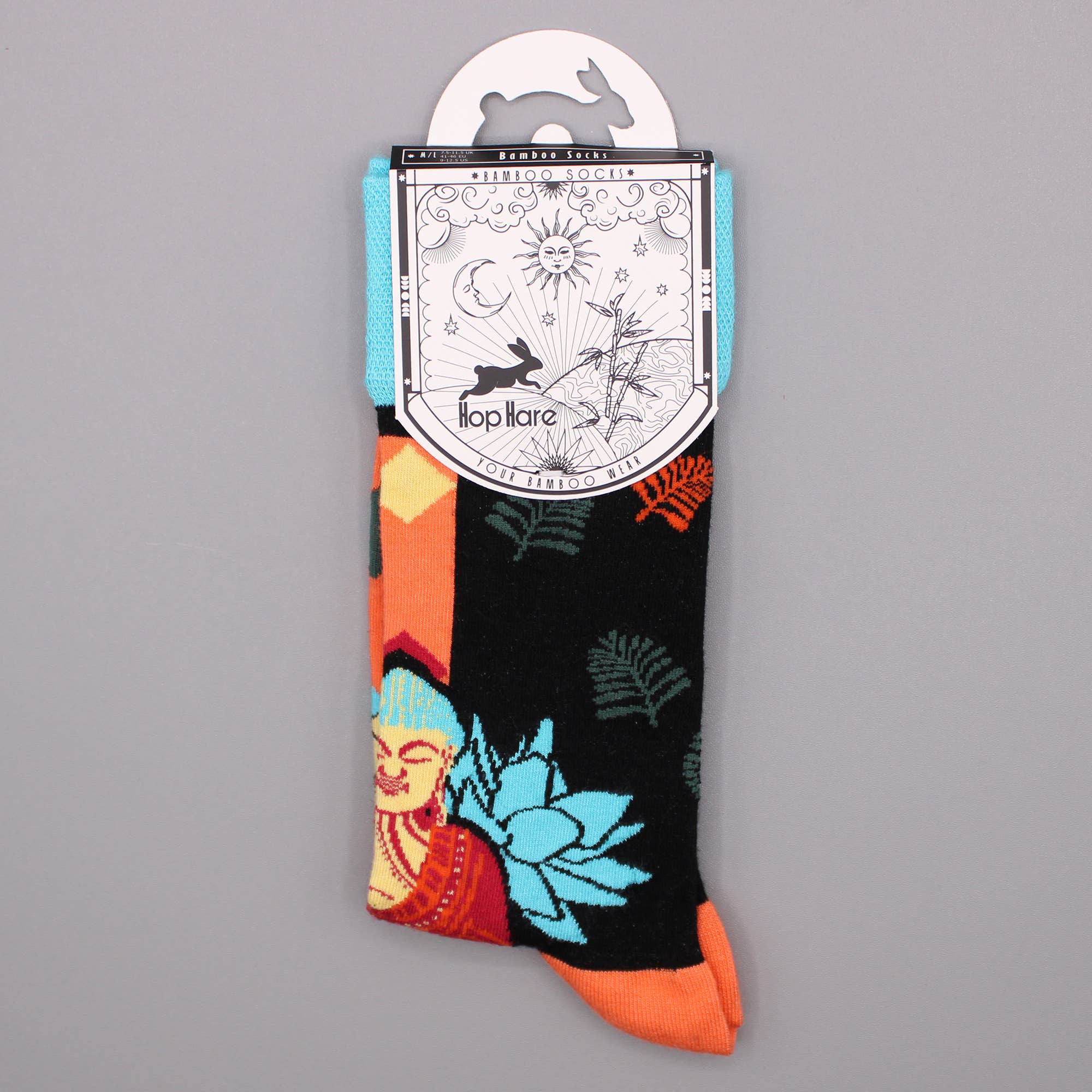 Hop Hare Bambussocken  - Blauer Buddha und Lotus