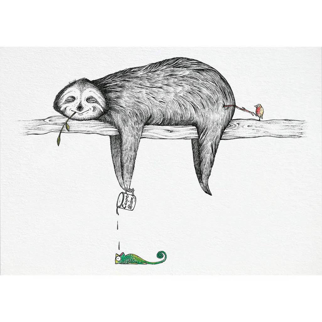 Postkarte [Bambuspapier] - Faultier
